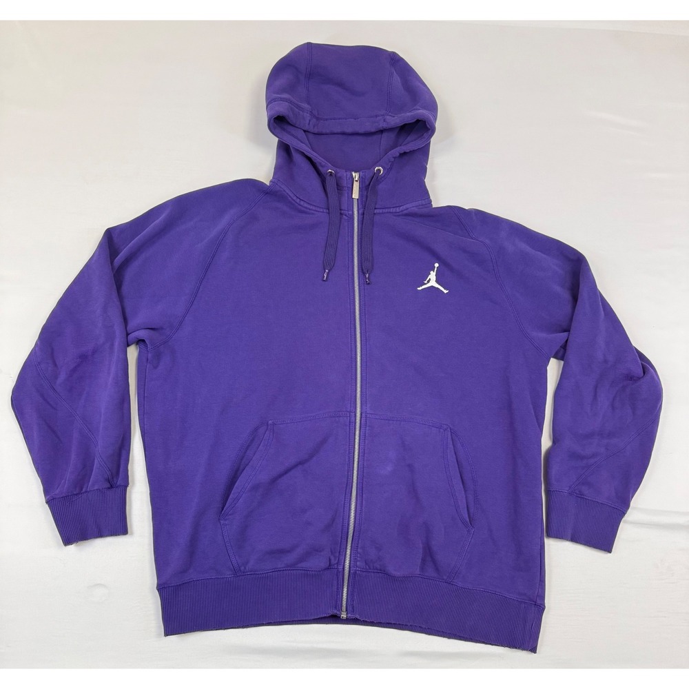 Jordan Mens Purple Full Zip Jumpman Hoodie XL Raglan Sleeve Sportswear Jacket‎